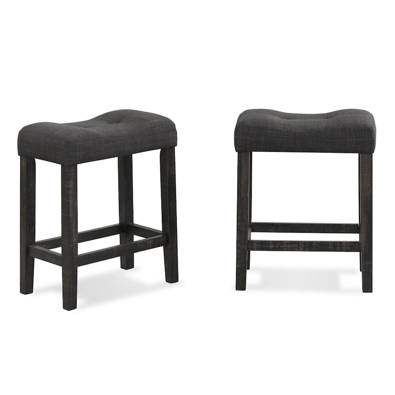 3-Piece Counter Height Dining Set Small Apartment Dining Table and Chair Sets with Button-Tufted Upholstered Stools for Kitchen