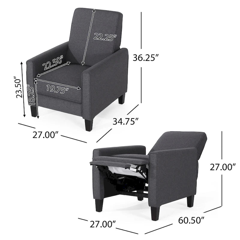 Roomfitters Fabric Push Back Chair for Elegant Home Dcor