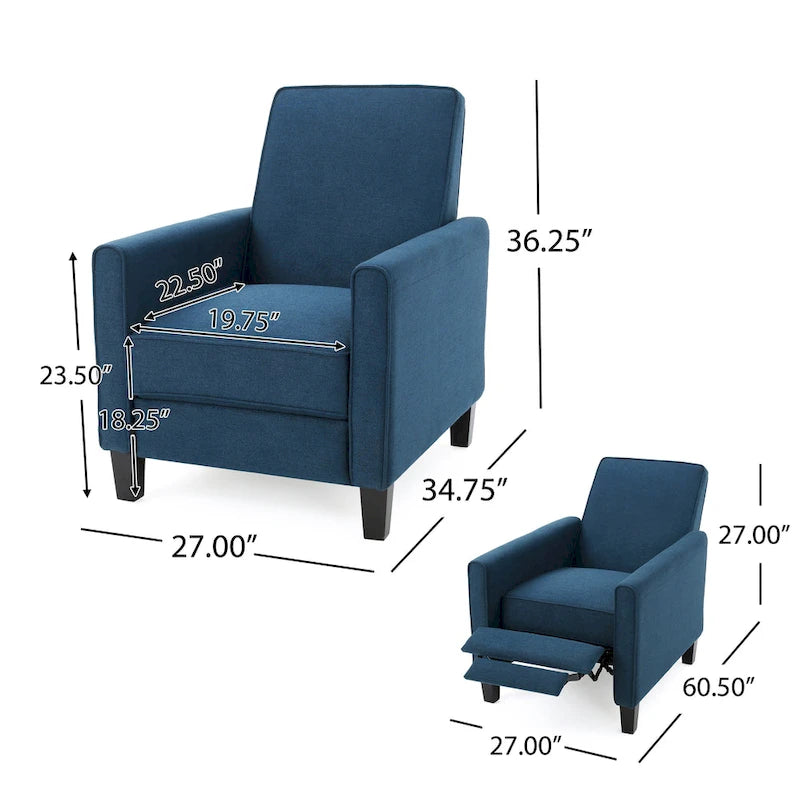 Roomfitters Fabric Push Back Chair for Elegant Home Dcor