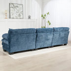 120.87 Chenille L-Shaped Sleeper Sectional Sofa with Ottoman