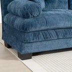 120.87 Chenille L-Shaped Sleeper Sectional Sofa with Ottoman