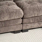 120.87 Chenille L-Shaped Sleeper Sectional Sofa with Ottoman