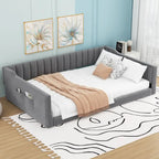 Full XL Velvet Daybed with Storage