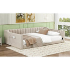Full XL Velvet Daybed with Storage