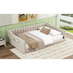 Full XL Velvet Daybed with Storage
