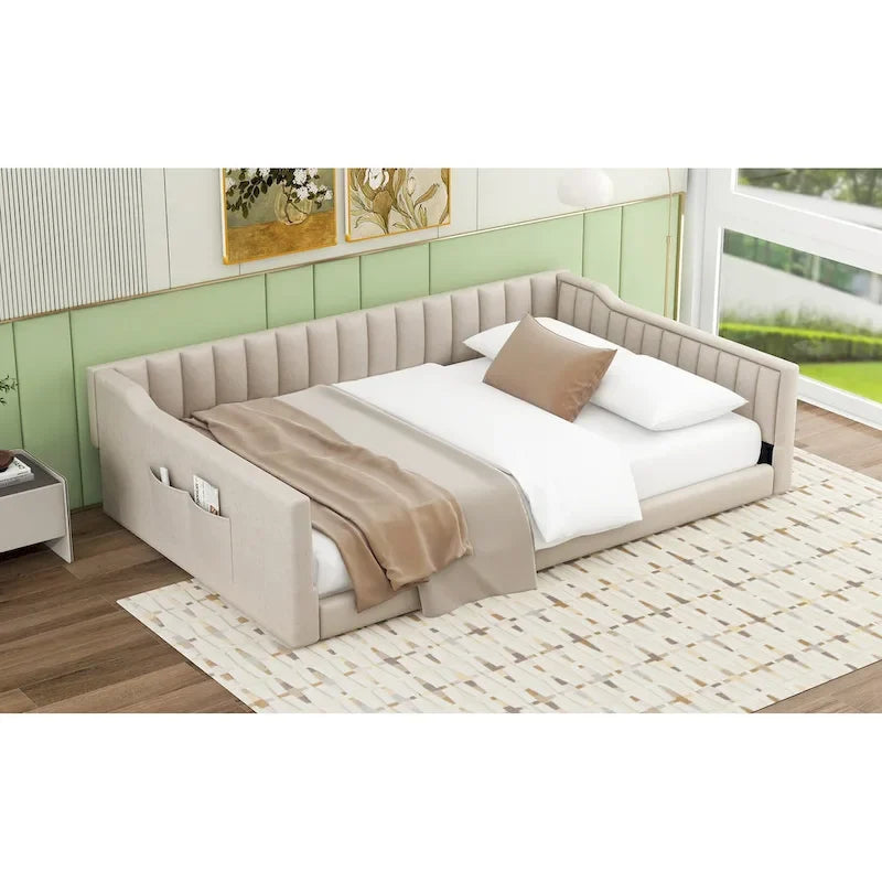 Full XL Velvet Daybed with Storage