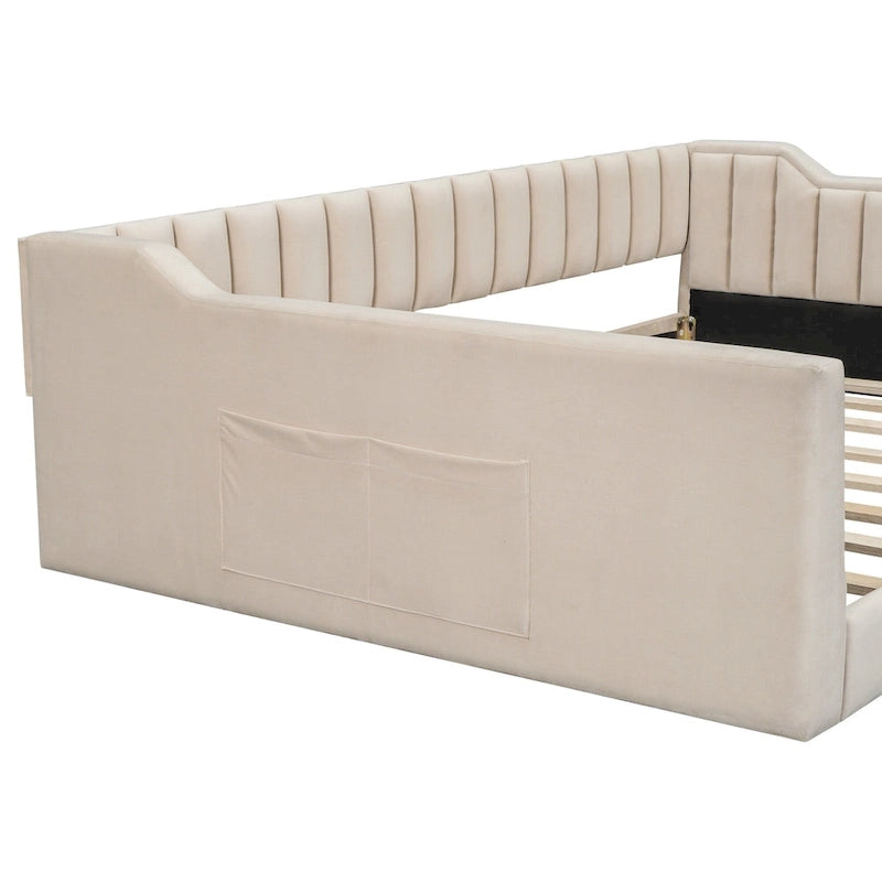Full XL Velvet Daybed with Storage