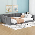 Full XL Velvet Daybed with Storage