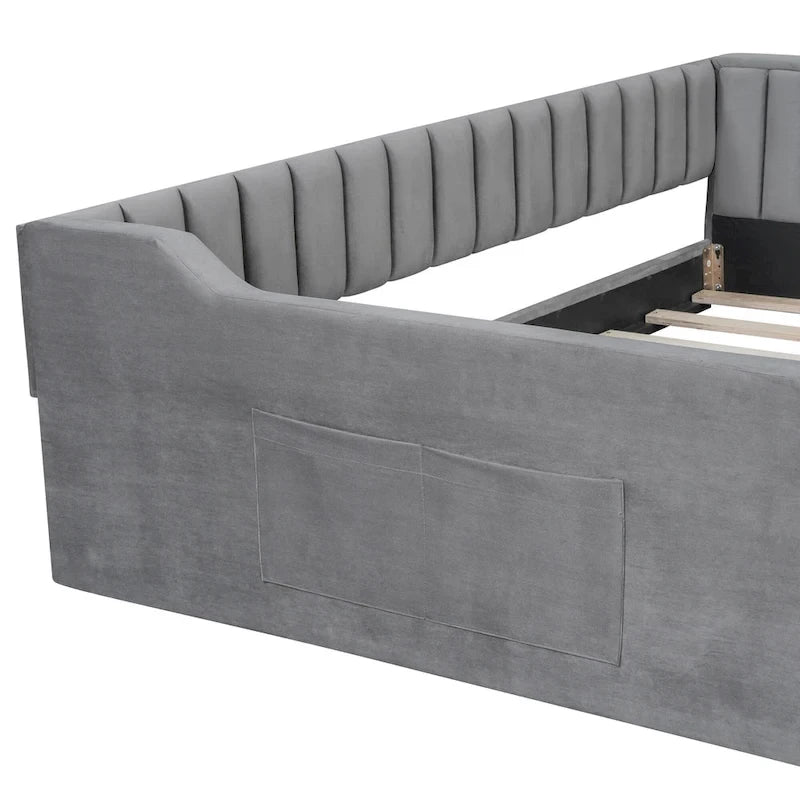 Full XL Velvet Daybed with Storage