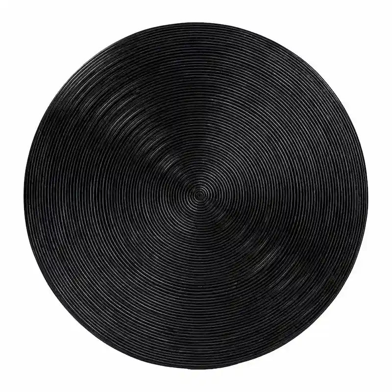 Tokyo Laminated Natural Rattan Coffee Table - Handcrafted Drum Table for Living Room, Coastal Boho Style Furniture