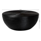 Tokyo Laminated Natural Rattan Coffee Table - Handcrafted Drum Table for Living Room, Coastal Boho Style Furniture