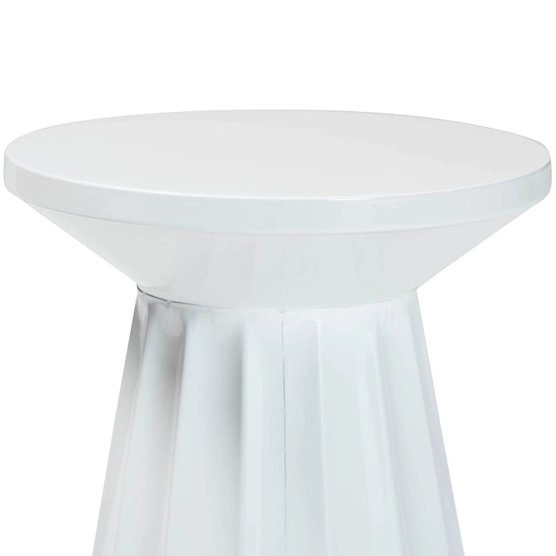 Ulmer Metal Scalloped Side Table - Modern Round Accent Table for Indoor or Semi-Outdoor Use