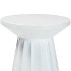 Ulmer Metal Scalloped Side Table - Modern Round Accent Table for Indoor or Semi-Outdoor Use