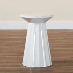 Ulmer Metal Scalloped Side Table - Modern Round Accent Table for Indoor or Semi-Outdoor Use