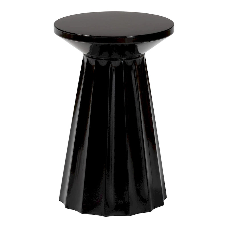 Ulmer Metal Scalloped Side Table - Modern Round Accent Table for Indoor or Semi-Outdoor Use