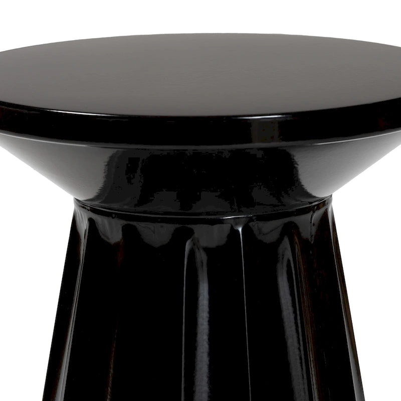 Ulmer Metal Scalloped Side Table - Modern Round Accent Table for Indoor or Semi-Outdoor Use