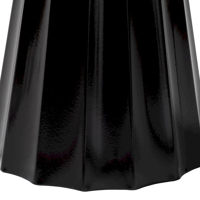 Ulmer Metal Scalloped Side Table - Modern Round Accent Table for Indoor or Semi-Outdoor Use