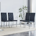 High Back Dining Chair Set of 4 Button Plaid Tufted Soft Cushion Side Chair Living Room Accent Chair Armless Chair