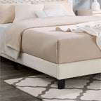 Queen Platform Bed with Adjustable Headboard, Dove Fabric