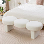 56.3W Boucle Upholstered Bedroom Bench for Entryway End of Bed - 56.3W x 19.7D x 17.7H