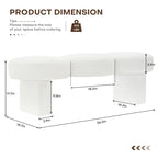 56.3W Boucle Upholstered Bedroom Bench for Entryway End of Bed - 56.3W x 19.7D x 17.7H