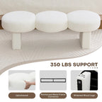 56.3W Boucle Upholstered Bedroom Bench for Entryway End of Bed - 56.3W x 19.7D x 17.7H