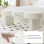56.3W Boucle Upholstered Bedroom Bench for Entryway End of Bed - 56.3W x 19.7D x 17.7H