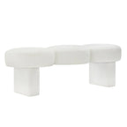 56.3W Boucle Upholstered Bedroom Bench for Entryway End of Bed - 56.3W x 19.7D x 17.7H