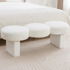 56.3W Boucle Upholstered Bedroom Bench for Entryway End of Bed - 56.3W x 19.7D x 17.7H