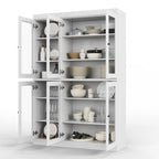 Palace Imports 100% Solid Wood 48.5 Pantry China Cabinet with Clear Glass Doors and Adjustable Shelves