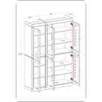 Palace Imports 100% Solid Wood 48.5 Pantry China Cabinet with Clear Glass Doors and Adjustable Shelves