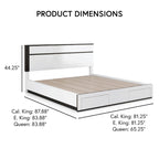 Furniture of America Conjira Modern 2-Piece White Wood Storage Bed and Nightstand Set