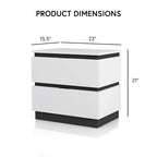 Furniture of America Conjira Modern 2-Piece White Wood Storage Bed and Nightstand Set