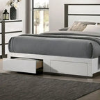 Furniture of America Conjira Modern 2-Piece White Wood Storage Bed and Nightstand Set