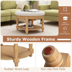 Costway 29 Large Round Ottoman Coffee Table Storage Bench with