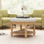 Costway 29 Large Round Ottoman Coffee Table Storage Bench with