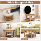 Costway 29 Large Round Ottoman Coffee Table Storage Bench with