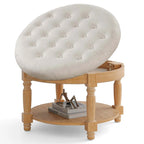 Costway 29 Large Round Ottoman Coffee Table Storage Bench with