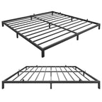 Bed Frame No Box Spring Needed, Heavy Duty Queen Platform Metal Bed Frame with Metal Slats