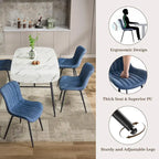 Living Dining Chairs Set of 2, Faux Leather Armless Side Chairs with Metal Legs