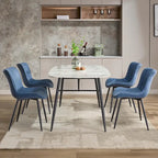 Living Dining Chairs Set of 2, Faux Leather Armless Side Chairs with Metal Legs