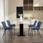 Living Dining Chairs Set of 2, Faux Leather Armless Side Chairs with Metal Legs