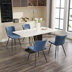 Living Dining Chairs Set of 2, Faux Leather Armless Side Chairs with Metal Legs