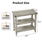 Farmhouse End Table, 3 Tier Rustic Side Table