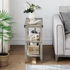 Farmhouse End Table, 3 Tier Rustic Side Table