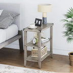 Farmhouse End Table, 3 Tier Rustic Side Table