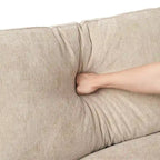 82.68 Down Filled Sectional Couch L-shape Linen Upholstered Loveseat with Ottoman