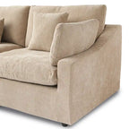 82.68 Down Filled Sectional Couch L-shape Linen Upholstered Loveseat with Ottoman
