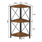 Corner Shelf with Metal Frame - 11.8D x 11.8W x 26.9H