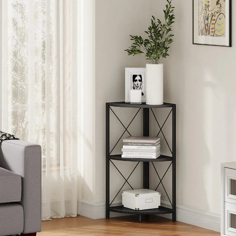Corner Shelf with Metal Frame - 11.8D x 11.8W x 26.9H
